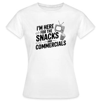 Je suis là pour les snacks et les publicités - T-shirt Femme - blanc - Devant - AI Model Female 172 dark (172cm)
