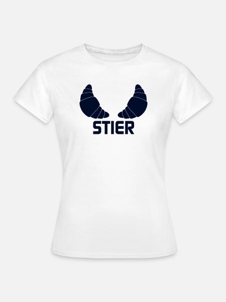 Sternzeichen Stier Croissants - Frauen T-Shirt - Weiß