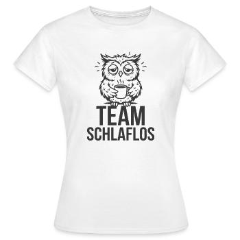 Team Schlaflos – Müde Eule - Frauen T-Shirt - Weiß - Vorne - AI Model Female 172 dark (172cm)