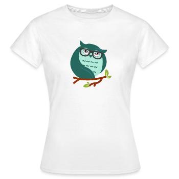 Cartoon-Eule mit schicke Brille - Frauen T-Shirt - Weiß - Vorne - AI Model Female 172 dark (172cm)