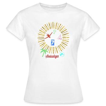 Antalya Strandzauber Kreis - Frauen T-Shirt - Weiß - Vorne - AI Model Female 172 dark (172cm)