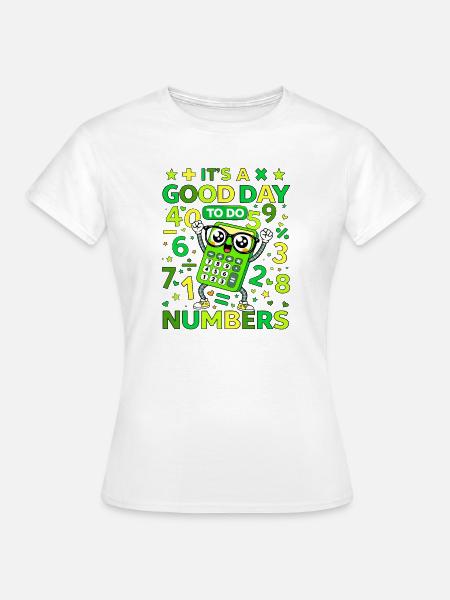 Cheerful Calculator Numbers - Frauen T-Shirt - Weiß