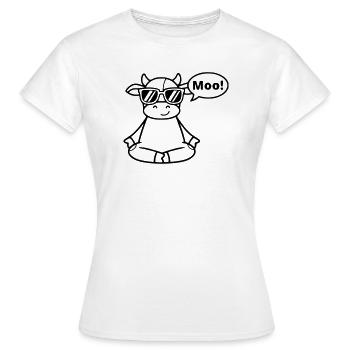 Yoga Vache Méditation Moo Vecteur de bande dessinée - T-shirt Femme - blanc - Devant - AI Model Female 172 dark (172cm)