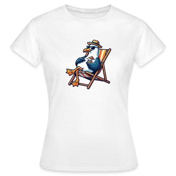 Mouette Lounge de plage - T-shirt Femme - blanc - Devant - AI Model Female 172 dark (172cm)