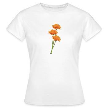 Orange Gerbera Trio - T-shirt Femme - blanc - Devant - AI Model Female 172 dark (172cm)