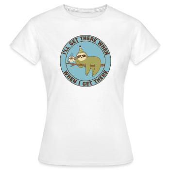 Sloth Monday Fuel Casual - Women's T-Shirt - white - Front - AI Model Female 172 dark (172cm)
