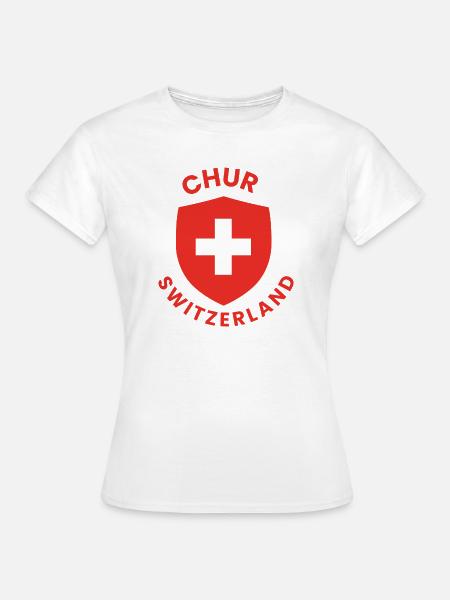 Chur Switzerland Shield-Design - Frauen T-Shirt - Weiß
