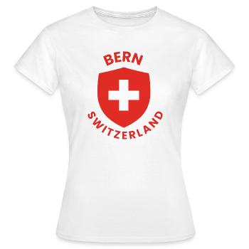 Bern Shield Swiss Cross Emblem - Women's T-Shirt - white - Front - AI Model Female 172 dark (172cm)