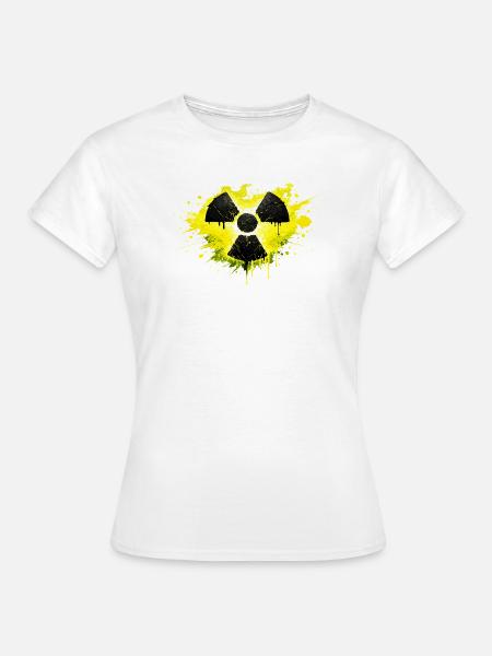 Radioaktiv Warnsymbol im Splash Design - Frauen T-Shirt - Weiß