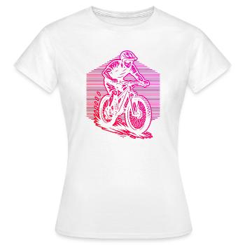 Mountainbike Liebe zum Anziehen - Frauen T-Shirt - Weiß - Vorne - AI Model Female 172 dark (172cm)
