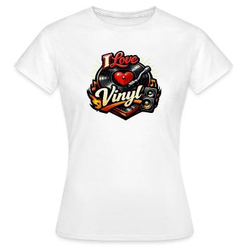 I Love Vinyl - Women's T-Shirt - white - Front - AI Model Female 172 dark (172cm)