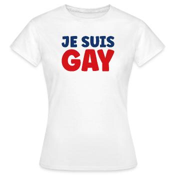 Ich bin schwul - Frauen T-Shirt - Weiß - Vorne - AI Model Female 172 dark (172cm)