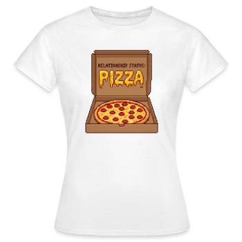 Relationship Status Pizza - Anti Valentine Gift - Frauen T-Shirt - Weiß - Vorne - AI Model Female 172 dark (172cm)