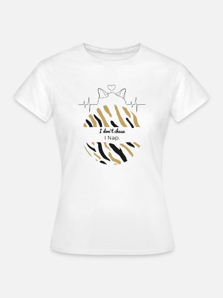 Tiger Streifen Halbkreis - Frauen T-Shirt - Weiß