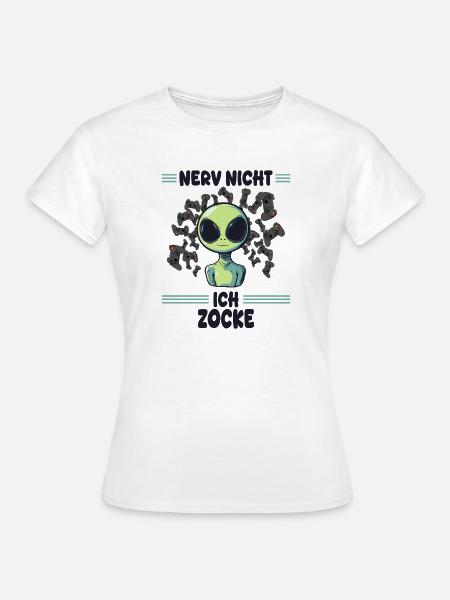 alien gaming zocken - Frauen T-Shirt - Weiß