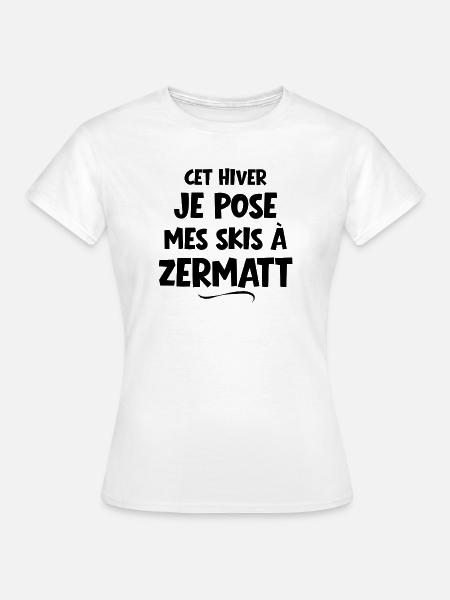 Skigebiet, Zermatt, Skigebiet - Frauen T-Shirt - Weiß
