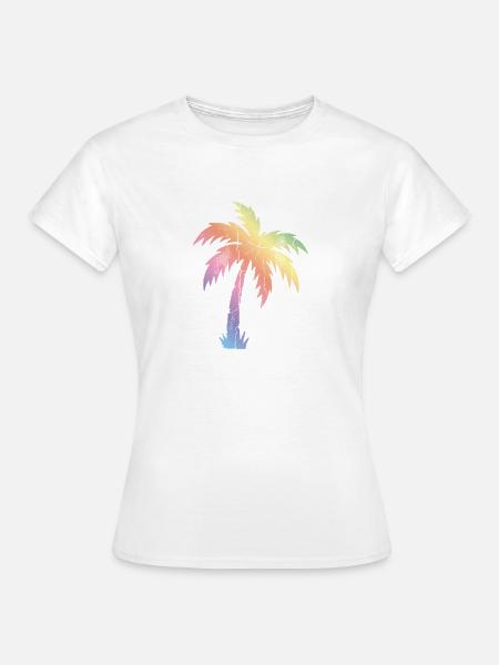 Palme Bunt - Frauen T-Shirt - Weiß