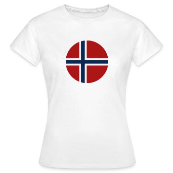 Drapeau rond norvégien - T-shirt Femme - blanc - Devant - AI Model Female 172 dark (172cm)