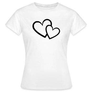 Valentinstag Schwarzes Herz, Valentinstag - Frauen T-Shirt - Weiß - Vorne - AI Model Female 172 dark (172cm)