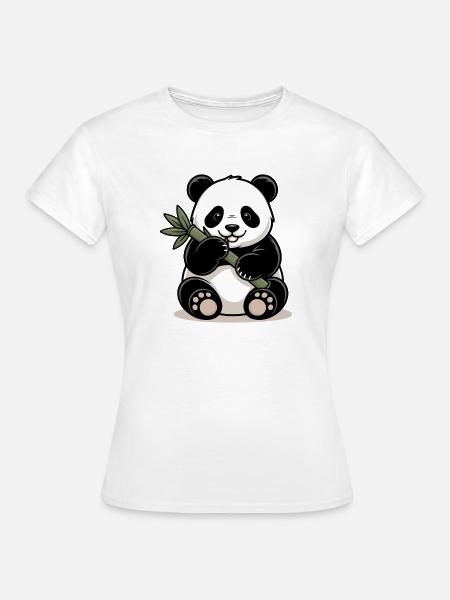Panda Bambus - Frauen T-Shirt - Weiß