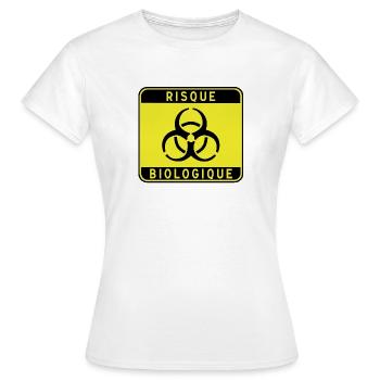 Biologisches Gefahrzeichen, Infektionsrisiko, Material - Frauen T-Shirt - Weiß - Vorne - AI Model Female 172 dark (172cm)