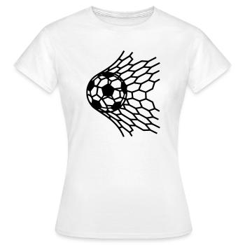 Ballon de but dans le vecteur de tirs au filet - T-shirt Femme - blanc - Devant - AI Model Female 172 dark (172cm)