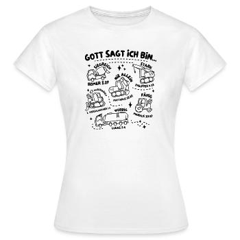 Dieu dit : Je suis – l’identité en Christ - T-shirt Femme - blanc - Devant - AI Model Female 172 dark (172cm)