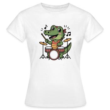 Schlagzeug Schlagzeuger - Frauen T-Shirt - Weiß - Vorne - AI Model Female 172 dark (172cm)