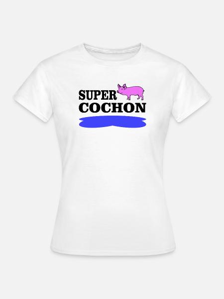 SUPER-PIG - Frauen T-Shirt - Weiß