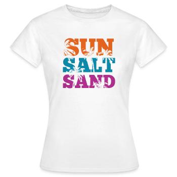Sommer – Sonnensalz-Sand - Frauen T-Shirt - Weiß - Vorne - AI Model Female 172 dark (172cm)