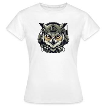 Hibou tactique avec casque - T-shirt Femme - blanc - Devant - AI Model Female 172 dark (172cm)
