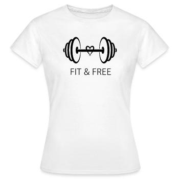 Fit & Free Heart – Bodybuilding Wellness - Frauen T-Shirt - Weiß - Vorne - AI Model Female 172 dark (172cm)