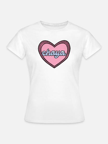 Chaya Herz Pop-Art Pink - Frauen T-Shirt - Weiß