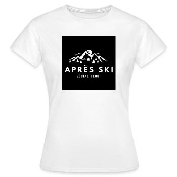 Club social d’après-ski - T-shirt Femme - blanc - Devant - AI Model Female 172 dark (172cm)