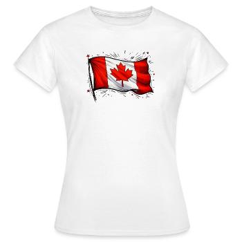 Drapeau du Canada - T-shirt Femme - blanc - Devant - AI Model Female 172 dark (172cm)