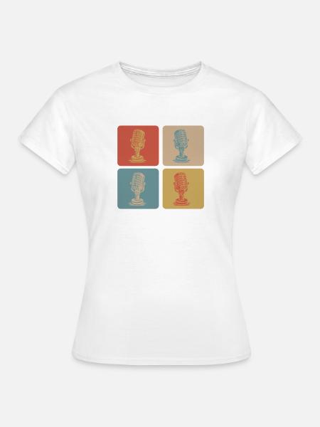 Retro Mikrofon Pop Art - Frauen T-Shirt - Weiß