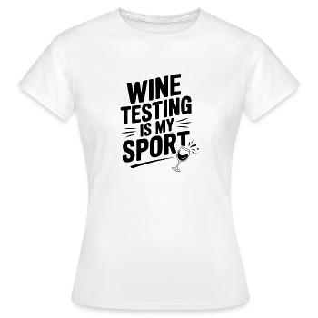 Le test de vin, c’est mon sport - T-shirt Femme - blanc - Devant - AI Model Female 172 dark (172cm)
