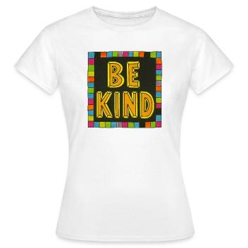 Be Kind Mosaic Border Bold Letters - Women's T-Shirt - white - Front - AI Model Female 172 dark (172cm)