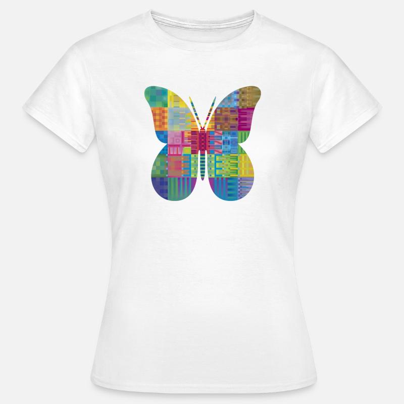 Colorful Patchwork Butterfly - Women's T-Shirt - white