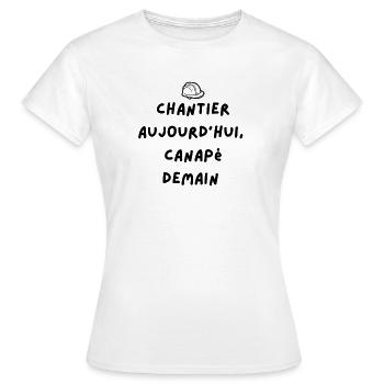 Site phrase - Women's T-Shirt - white - Front - AI Model Female 172 dark (172cm)