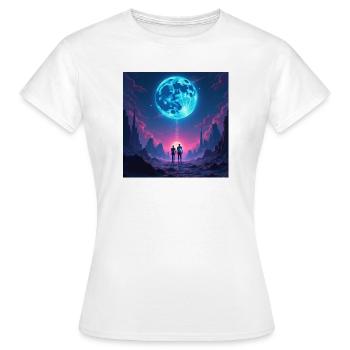 Mondpfad der Zweisamkeit - Frauen T-Shirt - Weiß - Vorne - AI Model Female 172 dark (172cm)