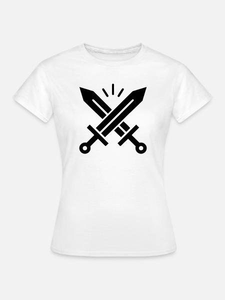 Gekreuzte Schwerter Wappen - Frauen T-Shirt - Weiß