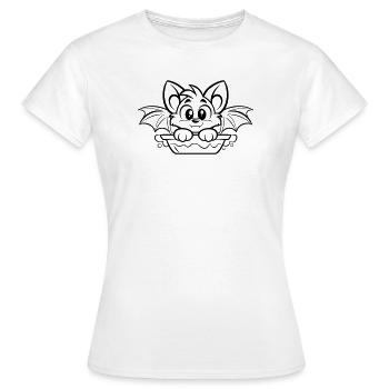 Une chauve-souris mignonne dans la baignoire - T-shirt Femme - blanc - Devant - AI Model Female 172 dark (172cm)