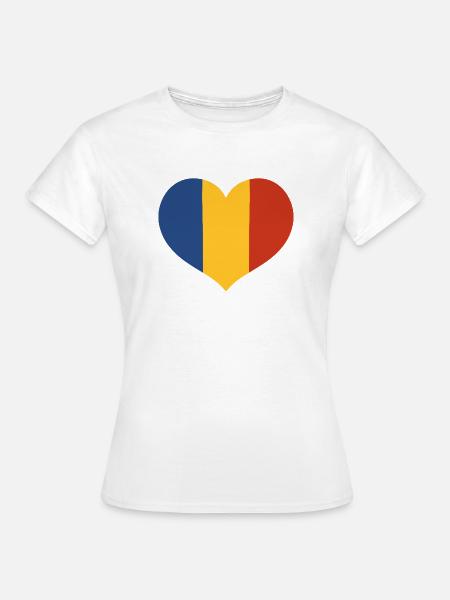 Rumänisches Flaggenherz - Frauen T-Shirt - Weiß