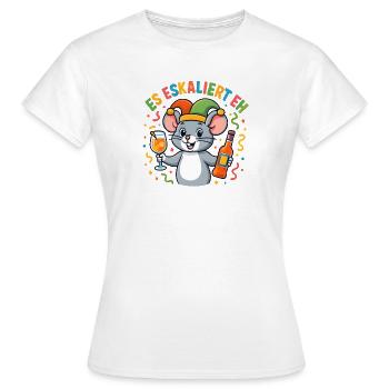 Souris de carnaval, ça s’intensifie, eh, fête fastnacht - T-shirt Femme - blanc - Devant - AI Model Female 172 dark (172cm)