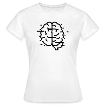 Gehirn Glitch Kopfschmerz - Frauen T-Shirt - Weiß - Vorne - AI Model Female 172 dark (172cm)