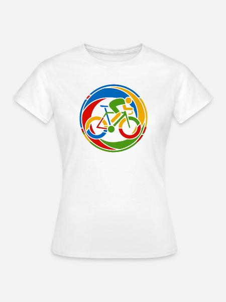 Buntes Fahrrad Rennrad Kunst Motiv - Frauen T-Shirt - Weiß