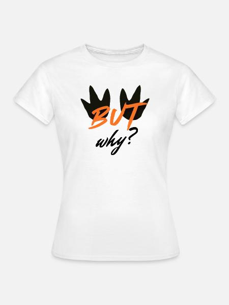 BUT Bold Blattenschrift Design - Frauen T-Shirt - Weiß