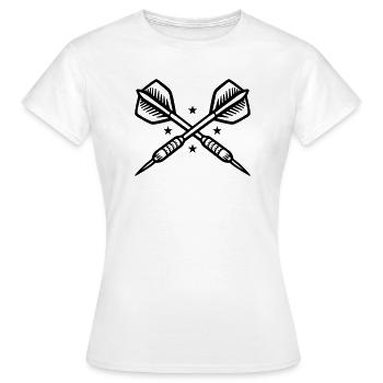 Dartpfeile Symbol - Frauen T-Shirt - Weiß - Vorne - AI Model Female 172 dark (172cm)