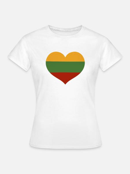 Litauische Herzflagge - Frauen T-Shirt - Weiß